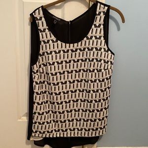 Conrad c collection black and white sequins tank top